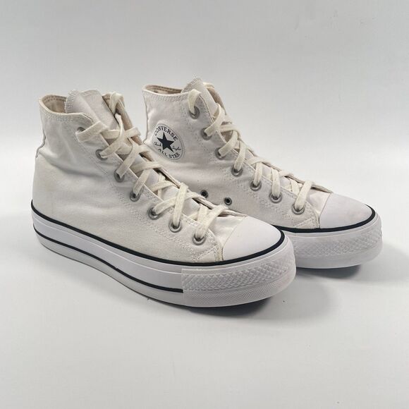 Converse Chuck Taylor All Star Womens Lift Platform High Top White/Black Size 9 - Picture 2 of 11